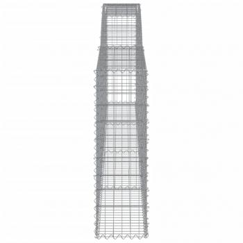 Gabionen mit Hochbogen 3 Stk. 400x30x100/120cm Verzinktes Eisen