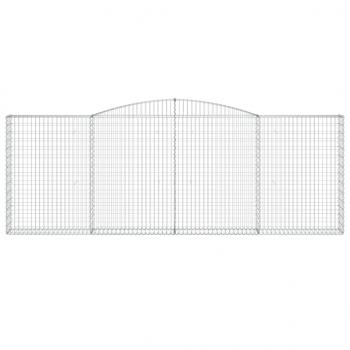 Gabionen mit Hochbogen 2 Stk. 400x30x140/160cm Verzinktes Eisen