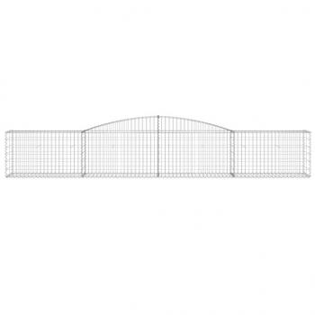 Gabionen mit Hochbogen 4 Stk. 400x50x60/80cm Verzinktes Eisen