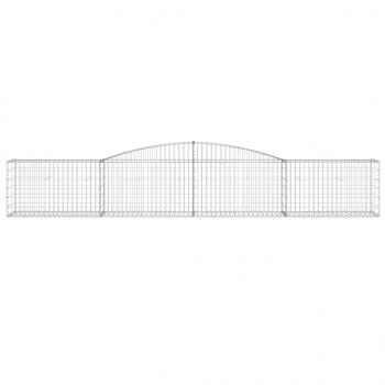 Gabionen mit Hochbogen 10 Stk. 400x50x60/80cm Verzinktes Eisen