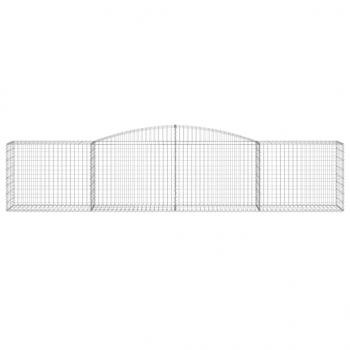 Gabionen mit Hochbogen 20 Stk. 400x50x80/100cm Verzinktes Eisen