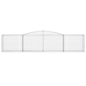 Gabionen mit Hochbogen 6 Stk. 400x50x80/100cm Verzinktes Eisen