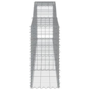 Gabionen mit Hochbogen 7 Stk. 400x50x100/120cm Verzinktes Eisen