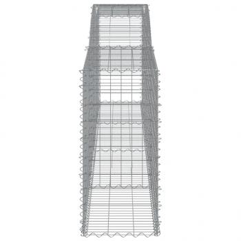Gabionen mit Hochbogen 7 Stk. 400x50x100/120cm Verzinktes Eisen