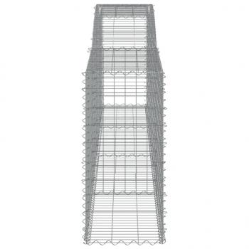 Gabionen mit Hochbogen 3 Stk. 400x50x100/120cm Verzinktes Eisen