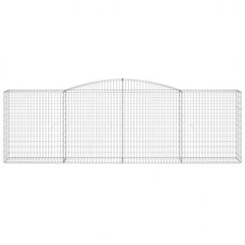 Gabionen mit Hochbogen 7 Stk. 400x50x120/140cm Verzinktes Eisen