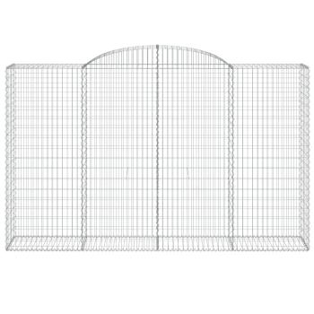 Gabionen mit Hochbogen 10 Stk 300x50x180/200cm Verzinktes Eisen