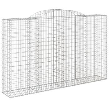Gabionen mit Hochbogen 9 Stk. 300x50x180/200cm Verzinktes Eisen