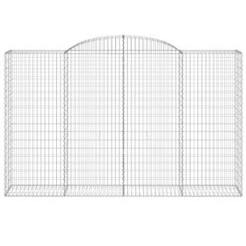 Gabionen mit Hochbogen 9 Stk. 300x50x180/200cm Verzinktes Eisen