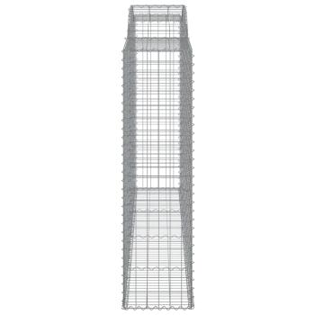 Gabionen mit Hochbogen 9 Stk. 300x50x180/200cm Verzinktes Eisen