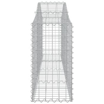 Gabionen mit Hochbogen 10 Stk. 200x30x60/80 cm Verzinktes Eisen