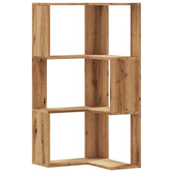 Eck-Bücherregal 3 Böden Artisan-Eiche 50x50x102cm Holzwerkstoff
