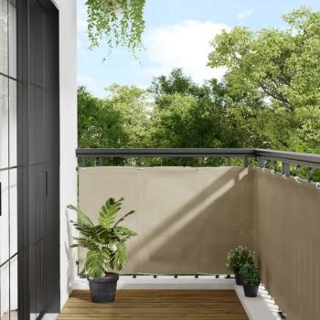 ARDEBO.de - Balkon-Sichtschutz Beige 90x800 cm 100 % Polyester-Oxford