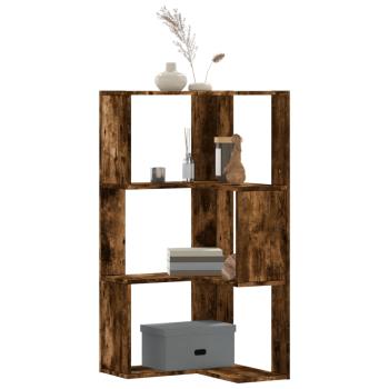 Eck-Bücherregal 3 Böden Räuchereiche 50x50x102 cm Holzwerkstoff