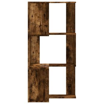 Eck-Bücherregal 3 Böden Räuchereiche 50x50x102 cm Holzwerkstoff