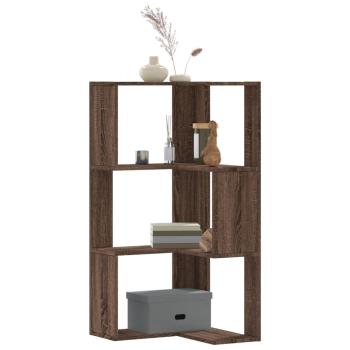 ARDEBO.de - Eck-Bücherregal 3 Böden Eichen-Optik 50x50x102 cm Holzwerkstoff