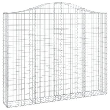Gabionen mit Hochbogen 3 Stk. 200x30x160/180cm Verzinktes Eisen