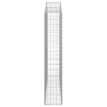 Gabionen mit Hochbogen 3 Stk. 200x30x160/180cm Verzinktes Eisen