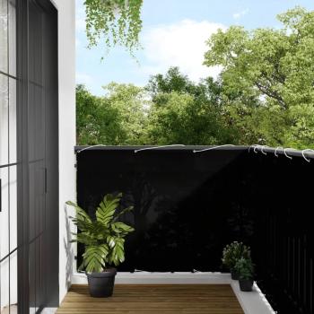 ARDEBO.de - Balkon-Sichtschutz Schwarz 120x700 cm 100 % Polyester-Oxford