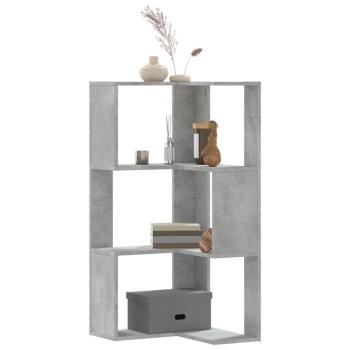 ARDEBO.de - Eck-Bücherregal 3 Böden Betongrau 50x50x102 cm Holzwerkstoff