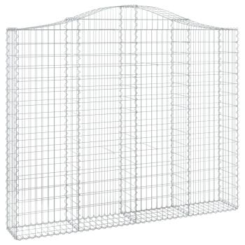 Gabionen mit Hochbogen 2 Stk. 200x30x160/180cm Verzinktes Eisen