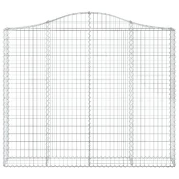 Gabionen mit Hochbogen 2 Stk. 200x30x160/180cm Verzinktes Eisen