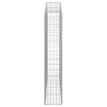 Gabionen mit Hochbogen 2 Stk. 200x30x160/180cm Verzinktes Eisen