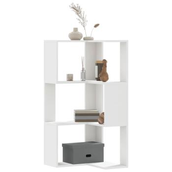 ARDEBO.de - Eck-Bücherregal 3 Böden Weiß 50x50x102 cm Holzwerkstoff