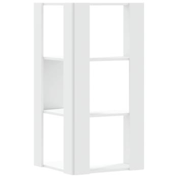 Eck-Bücherregal 3 Böden Weiß 50x50x102 cm Holzwerkstoff