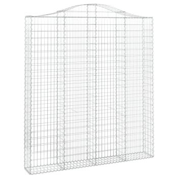 Gabionen mit Hochbogen 3 Stk. 200x30x220/240cm Verzinktes Eisen