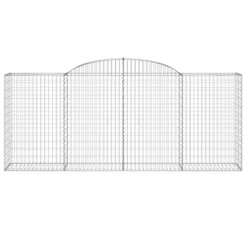 Gabionen mit Hochbogen 25 Stk 300x50x120/140cm Verzinktes Eisen