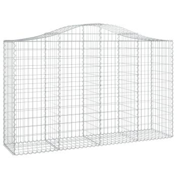 Gabionen mit Hochbogen 30Stk. 200x50x120/140cm Verzinktes Eisen