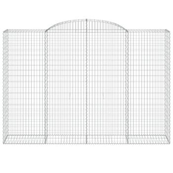Gabionen mit Hochbogen 5 Stk. 300x50x200/220cm Verzinktes Eisen