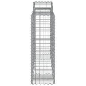 Gabionen mit Hochbogen 40Stk. 200x50x120/140cm Verzinktes Eisen