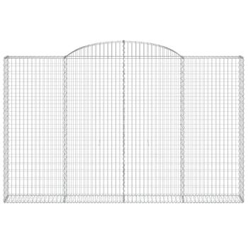 Gabionen mit Hochbogen 2 Stk. 300x30x180/200cm Verzinktes Eisen