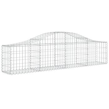 Gabionen mit Hochbogen 5 Stk. 200x30x40/60 cm Verzinktes Eisen