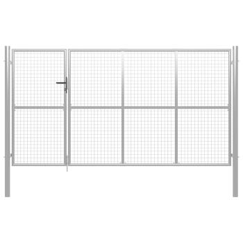 ARDEBO.de - Gartentor Stahl 350 x 150 cm Silbern