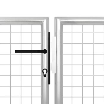 Gartentor Stahl 350 x 150 cm Silbern