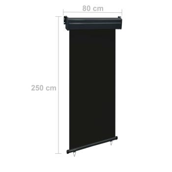 Balkon-Seitenmarkise 85x250 cm Schwarz