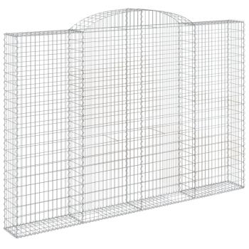 Gabione mit Hochbogen 300x30x200/220 cm Verzinktes Eisen