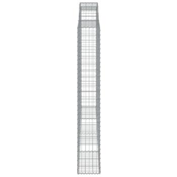 Gabione mit Hochbogen 300x30x200/220 cm Verzinktes Eisen