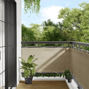 ARDEBO.de - Balkon-Sichtschutz Beige 75x1000 cm 100 % Polyester-Oxford