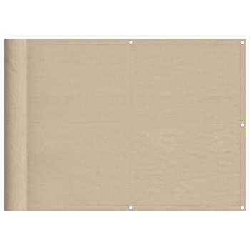 Balkon-Sichtschutz Beige 75x1000 cm 100 % Polyester-Oxford