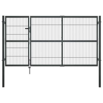 ARDEBO.de - Gartentor mit Pfosten Stahl 350×140 cm Anthrazit