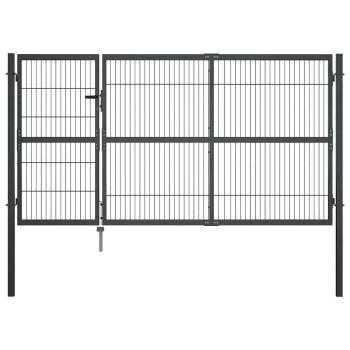 Gartentor mit Pfosten Stahl 350×140 cm Anthrazit