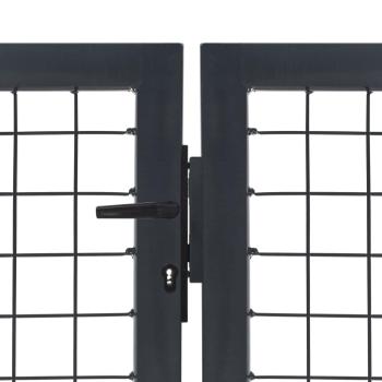Gartentor mit Pfosten Stahl 350×140 cm Anthrazit