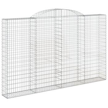 Gabione mit Hochbogen 300x30x180/200 cm Verzinktes Eisen