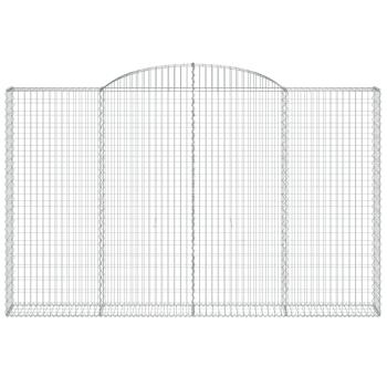 Gabione mit Hochbogen 300x30x180/200 cm Verzinktes Eisen