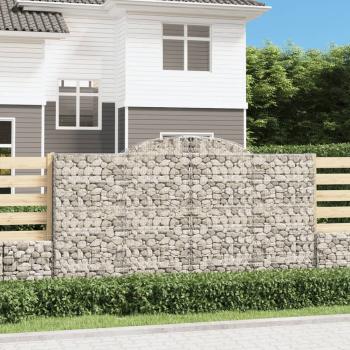 ARDEBO.de - Gabionen mit Hochbogen 2 Stk. 300x30x160/180cm Verzinktes Eisen