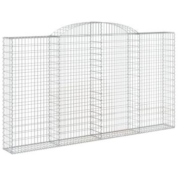 Gabionen mit Hochbogen 2 Stk. 300x30x160/180cm Verzinktes Eisen